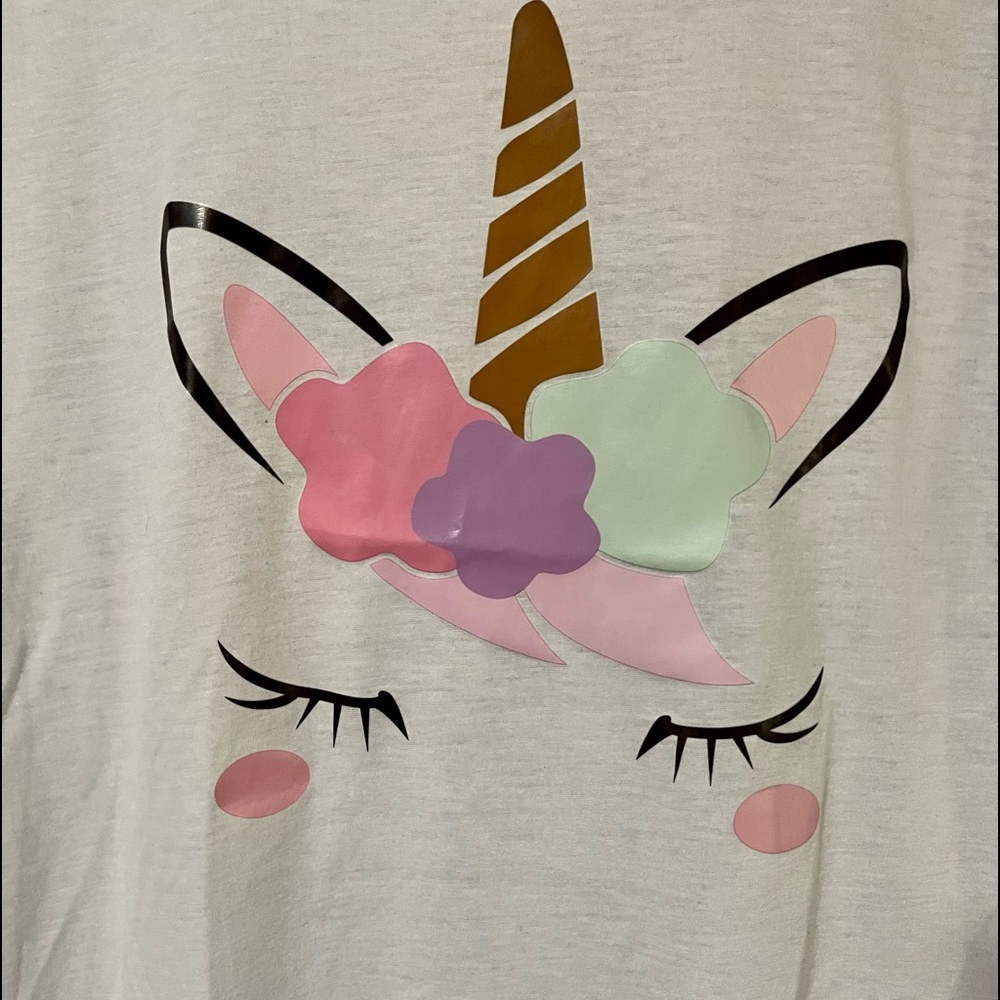 Fashion Brand white Unicorn T-shirt Size Large